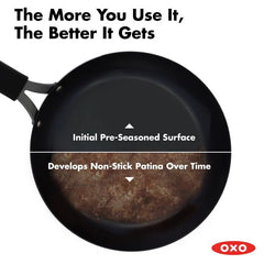 Carbon Steel Obsidian Series 12-Inch Wok with Silicone Sleeve
