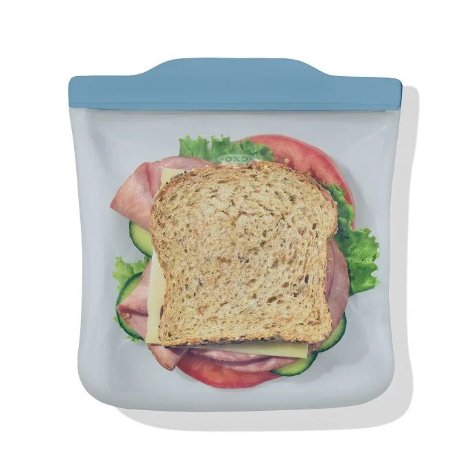 Silicone Reusable Bag  Sandwich (28 oz) - Blue