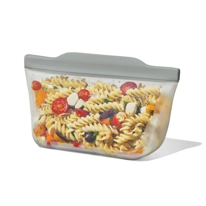 Silicone Reusable Bag  Stand-Up Quart (32 oz) - Light Grey